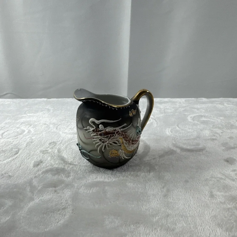 Vintage Fairyland Dragonware  Teapot Creamer W/ 6 Cups